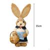 Straw Bunny Figurine DIY Material Pack Cartoon Cute Rabbit Statue for Adults Style A