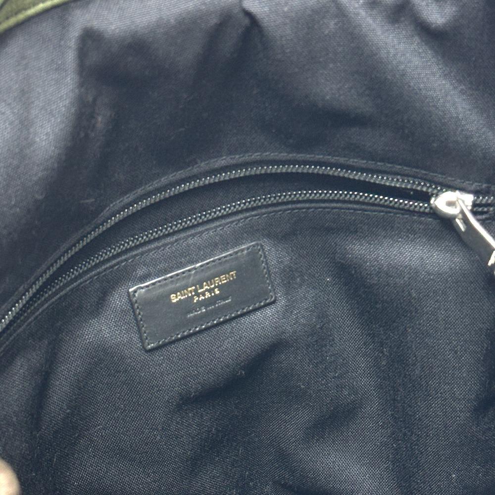 SAINT LAURENT PARIS 437110 Multi-pocket camouflage Backpack Canvas/Leather Green