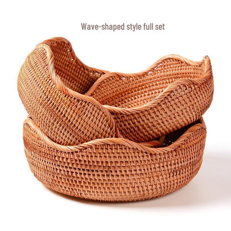 Vietnamese Handmade Woven Autumn Vine Basket for Snacks, Fruit, or Candy - Perfect for Living Room or Coffee Table.