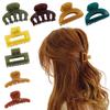HFYJ Hollow Small Size 4cm Square Hair Claws Acrylic Jelly Color Hairpin Shark Crab Hair Clip Claw Hair Accessories for Women