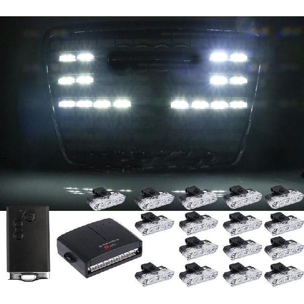 8/16 in 1 LED Suv Grille Strobe Light Automotive Strobe Warning LED Flashing Emergency Car External Light with wireless control