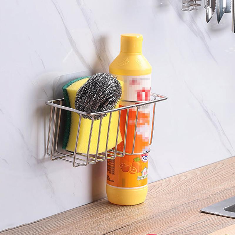 Punch-Free Drain Rack Dishwashing Sponge Sink Shelf Faucet Holder Stainless Soap Storage Holder Accessories Kitchen Organizer