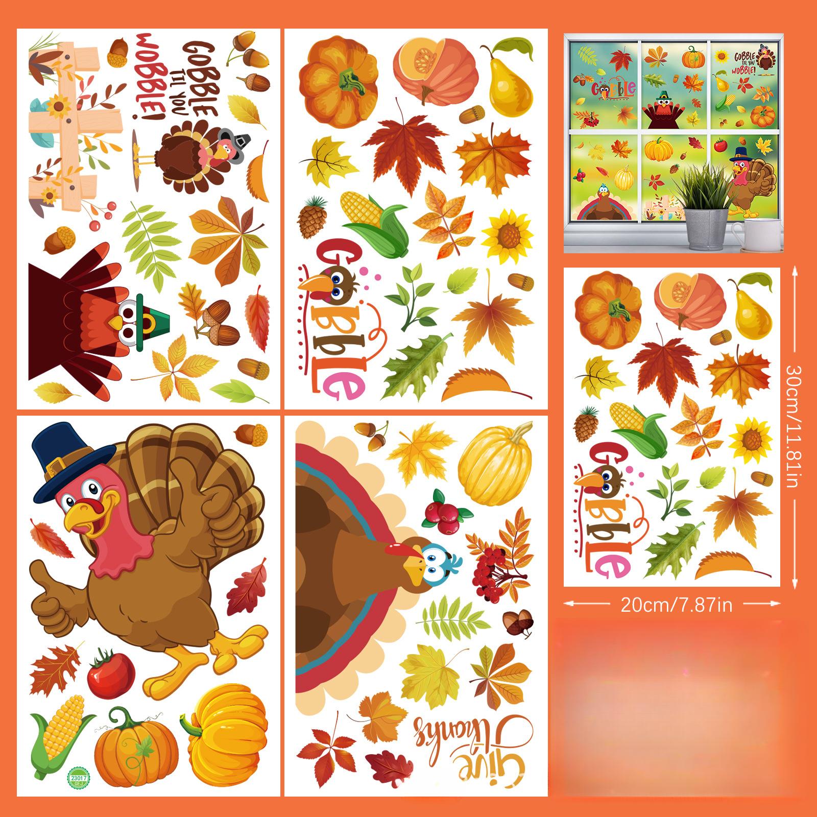 

Статические наклейки на День благодарения кленовый лист кот A