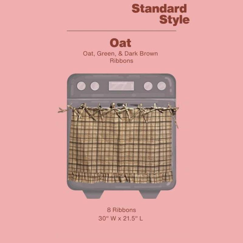 1pc Country-Style Oven Curtain—Tie-Back Crochet Lace Sheer Stripes Suitable for In Front of The Stove and Dishwasher
