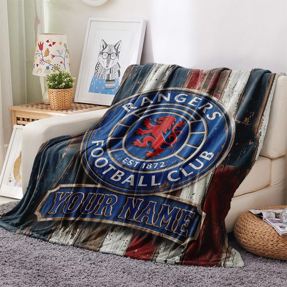 Custom Name Rangers Flannel Blanket, High Quality Comfortable for All Seasons, Home Decor, Warmth and Comfort