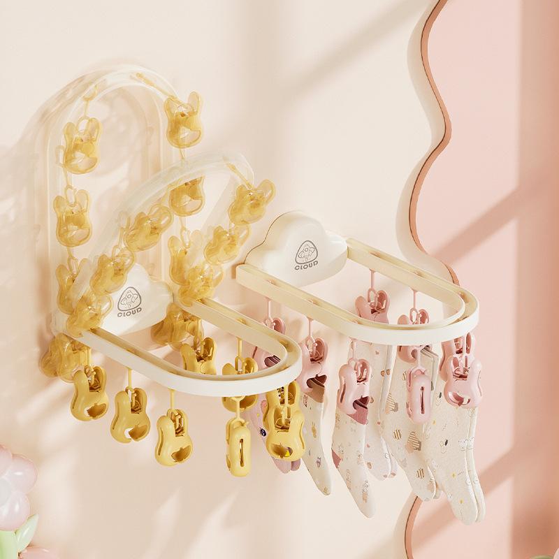 Wall Hanging Clouds Drying Socks Inside Hanger Multi-functional Home with Clip Drying Rack Students Non-slip Non-trace Sock Clip