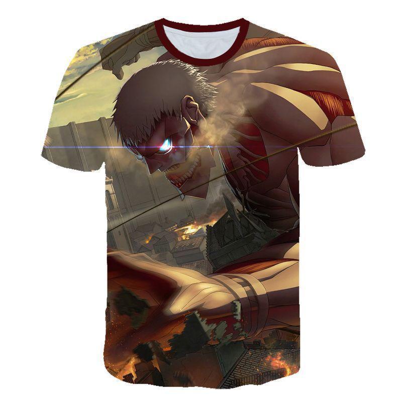 Anime Attack on Titan 3D Printed T-Shirt, Eren Levi Design, Soft Polyester Fabric, Comfortable Casual Short Sleeve Tee