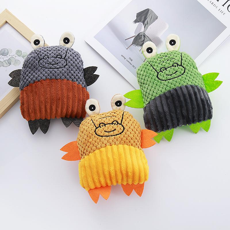 Plush Dog Cat Toy with Sound, Teeth Cleaning Chew Toy, Bite Resistant, Interactive Training Toy for Puppy Kitten,