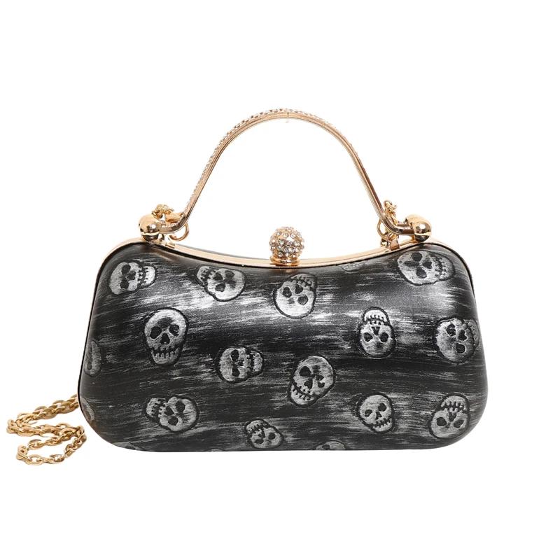 Luxuriöse Leder-Clutch für Damen Diamant feminine Tasche mehrlagig Schulter Crossbody modisch bedruckt