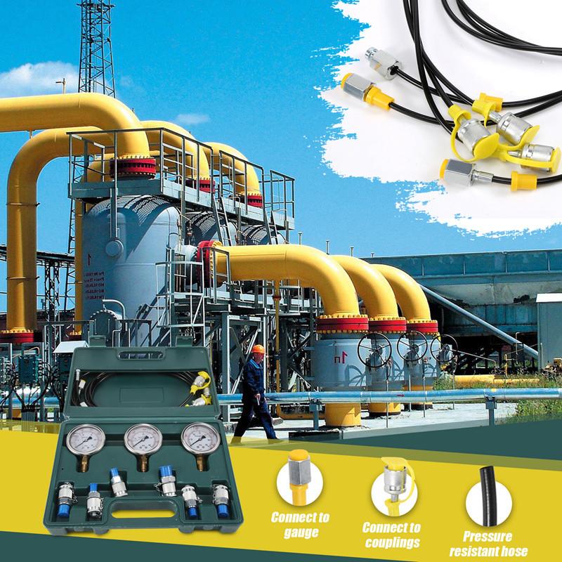 High-precision Hydraulic Pressure Guage Excavator Hydraulic Pressure Test Kit With Testing Hose Coupling And Gauge Tools