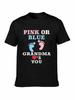 Brand Men Shirt Best Pink Or Blue Grandma Loves You Gender Reveal Baby Shower