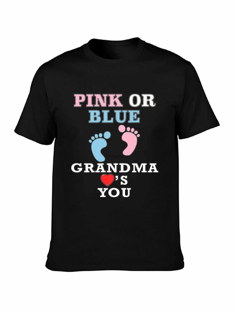 brand men shirt Best Pink Or Blue Grandma Loves You Gender Reveal Baby Shower