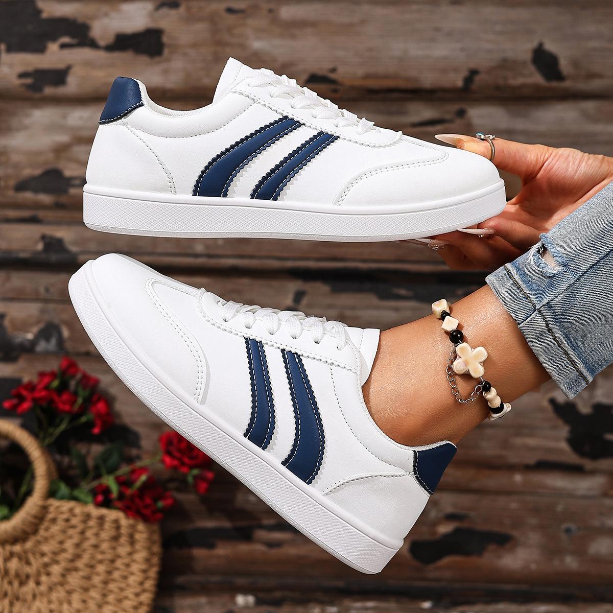 2026 Spring New Women Sneakers Comfortable Outdoor Fashion Sneakers Versatile Flat Casual Sneakers Lace Up Women Sports Shoes 35 синий