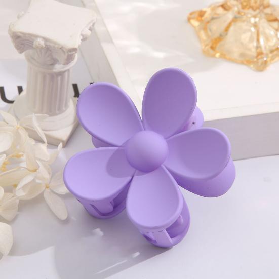 Flower Shape Hair Claw Non-slip Design Back Head Hair Clip Candy Color Plastic Hair Clamp Hair Accessory