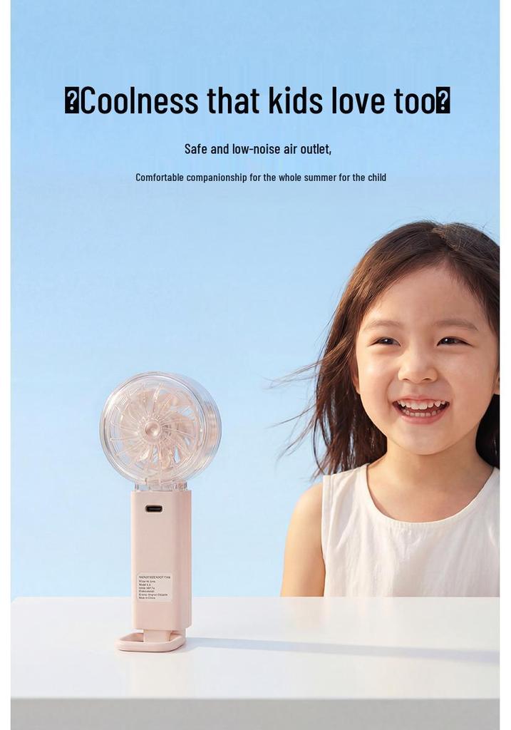 Rechargeable Mini Portable Fan: Long-Lasting, Quiet Turbine for Cool and Humidifying Experience