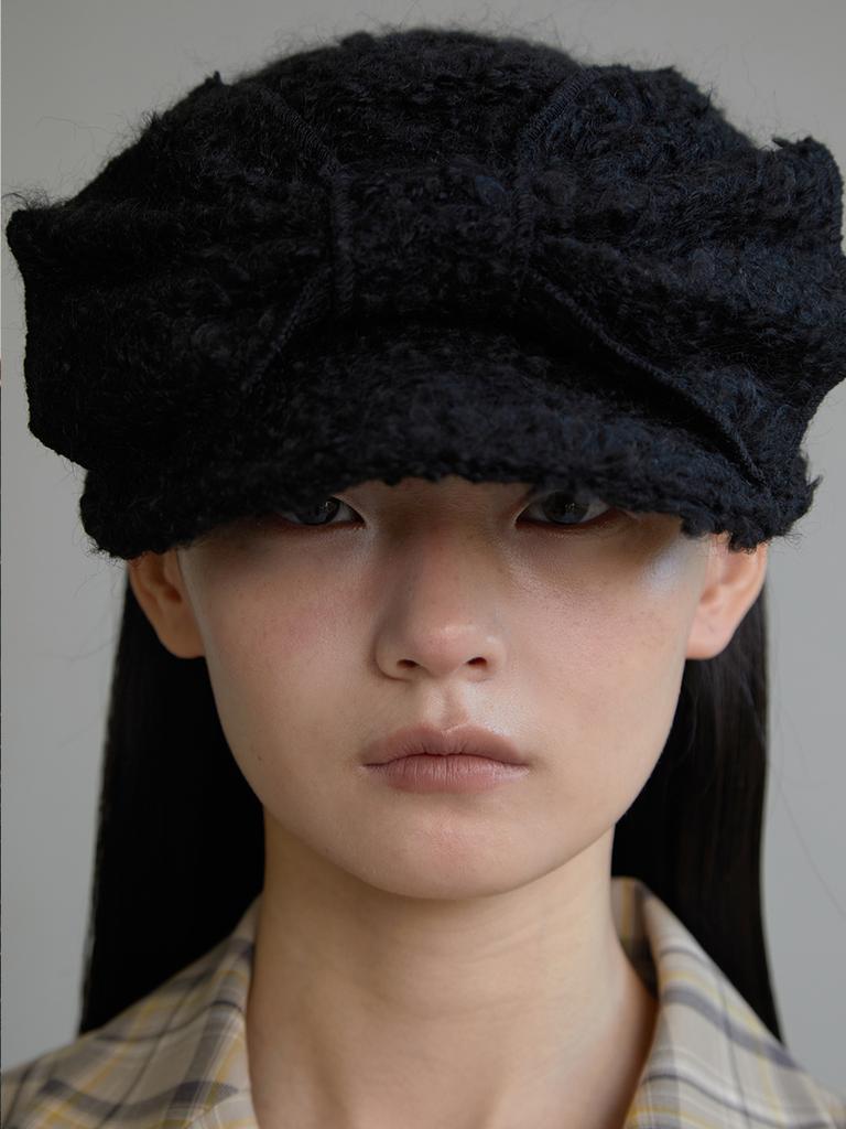 Eosseomnijeu Bellboy Cap_Ribbon_Wool Black