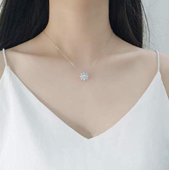 Avance Flower Stone Earrings Necklace with Zirconia for Women (Necklace)