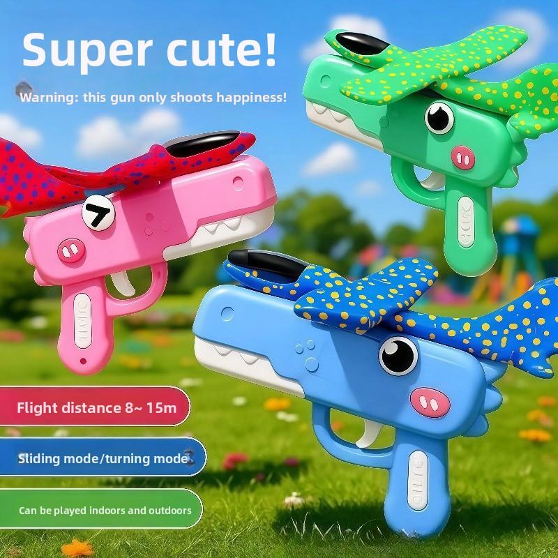 Kawaii Ejection Foam Aircraft Gun Durable Easy To Throw Glide Childrens Outdoor Interactive Toy For Parent Child Games For Kids