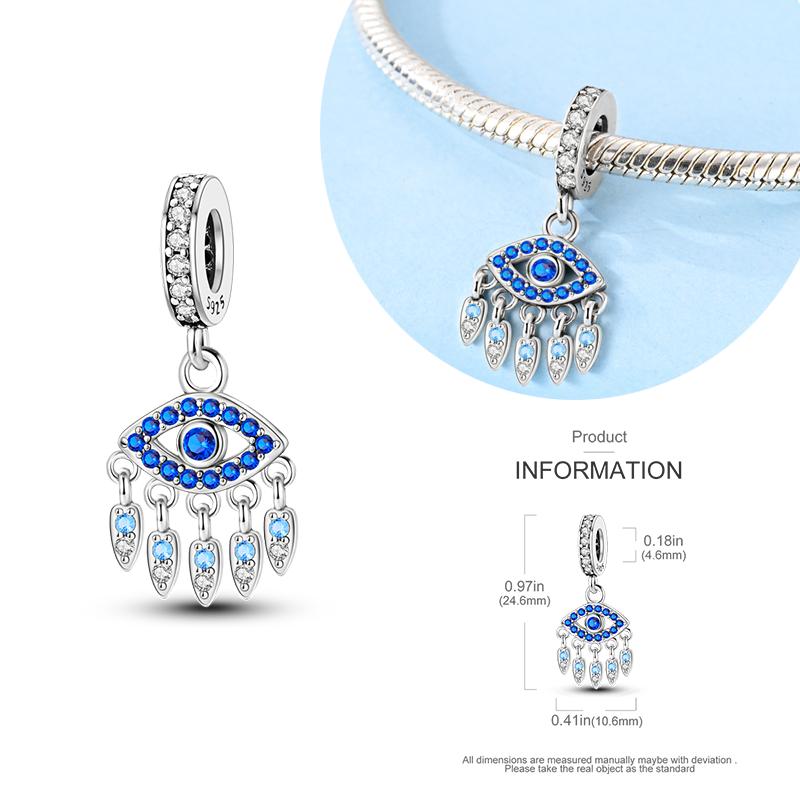 Copper Blue Eyes And Palm Charms Crucifixion Beads Women Girlfriends Jewelry Gift