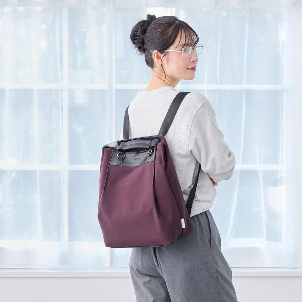 Tote Can Also Be As a Stylish LT Theoru Front 3667 Dusty [Rootote] Women's Bag, Backpack, 2-Way Style, Open-A (04 Blue)
