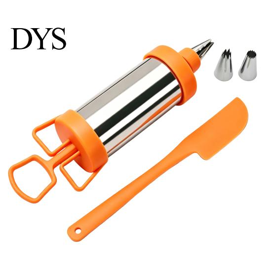 Cupcake-Frosting-Dekorierer Edelstahl-Kuchenglasur-Spender Set, Wiederverwendbare Backwerkzeuge mit Schaber und Küche für Desserts Austauschbare Düsen,