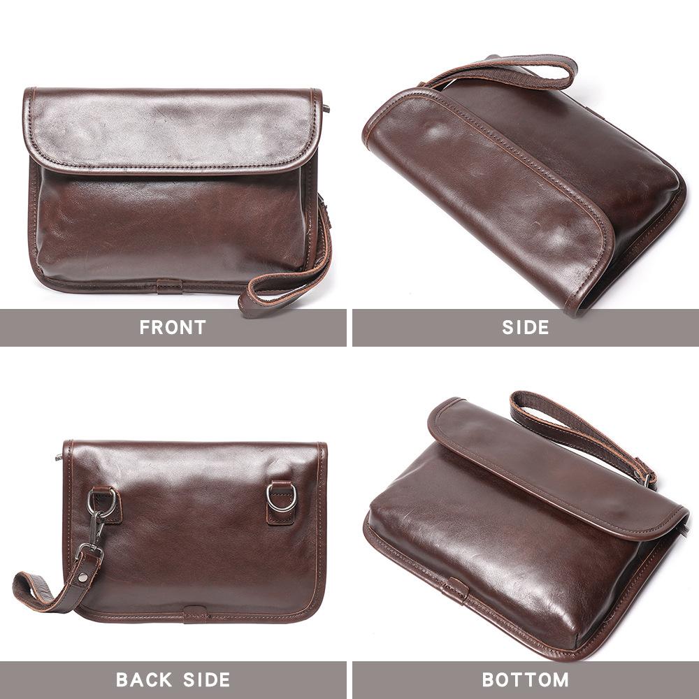 Designer Men's Genuine Leather Crossbody Bag Luxury Fashion Shoulder Messenger Bag Casual Travel Adjustable Strap Length