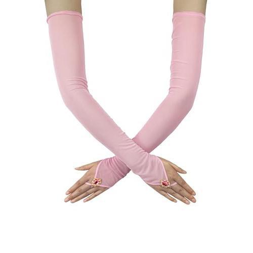 

Mary Opera long fingerless gloves for bridal wedding party One Size рожевий
