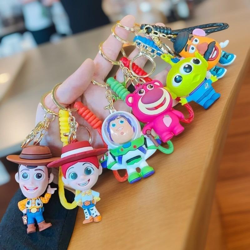 Disney Super Cute Animation Toy Story Theme Keychain Woody Buzz Doll Keychain Couple Bag Pendant Keychain Accessories Toy