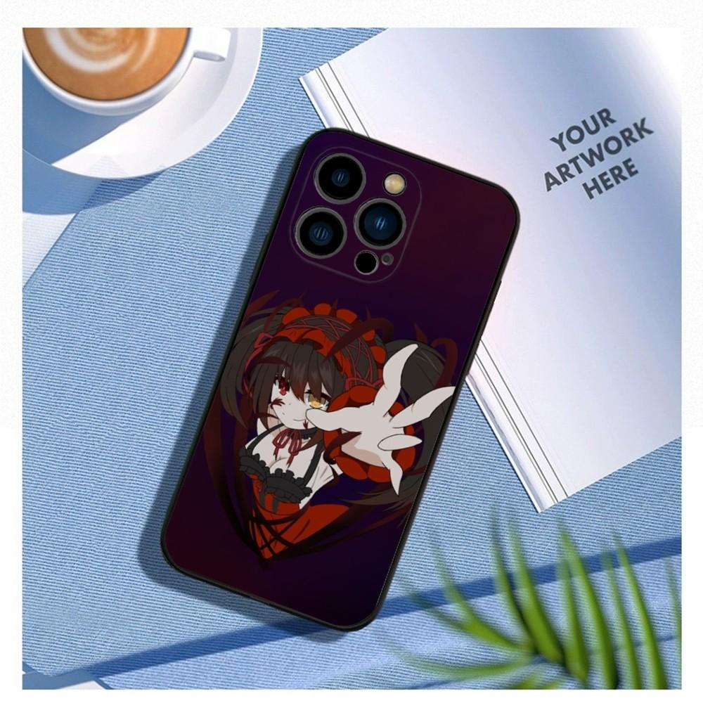 Date a live Tokisaki Kurumi Phone Case For iPhone15,14,13,12 Mini 11 Pro XR,X,XS,MAX 7,8 Plus Silicone Cover Soft Black