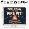 2D Flat Printing Vintage Campfire Backdrop for S'mores Night and Family Gathering Photoshoot
