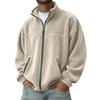 

Vintage Solid Color Fleece Outerwear Mens Casual Stand Collar Zip-up Cardigans Men Fall Winter Stylish Lo… More 2XL