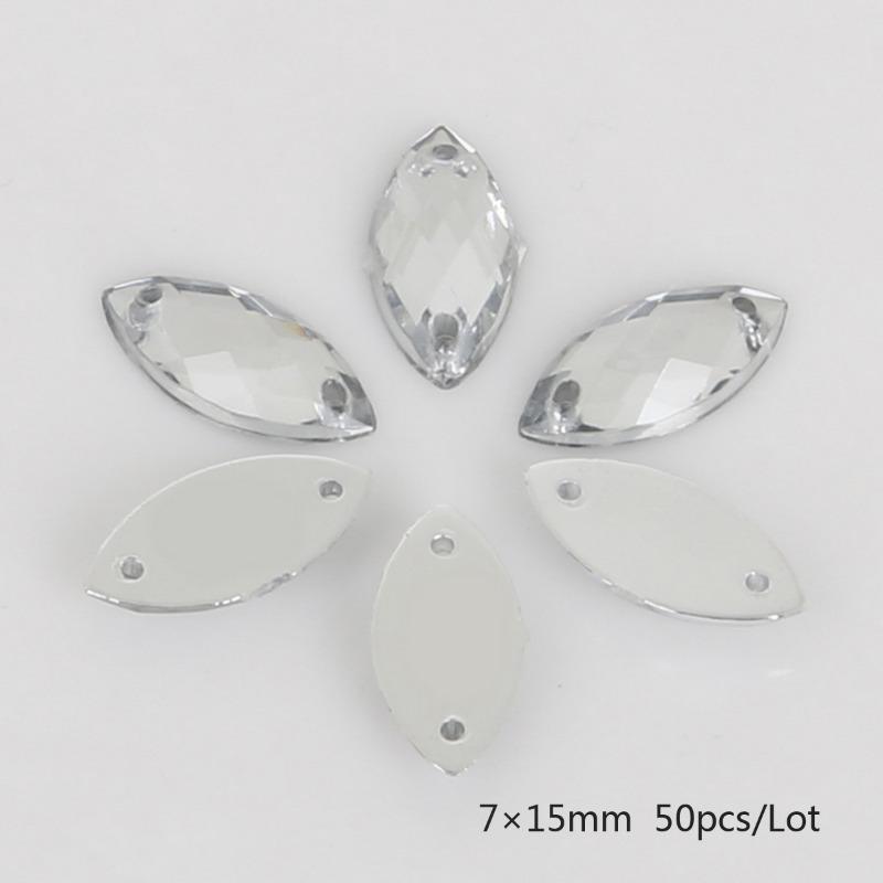 Handmade Beads Two Holes Flat Bottom Acrylic Drill Diy Costume Jewelry Accessories Horse Eye Shape Grid Surface Hand Sewing Drill Claw Drill Material