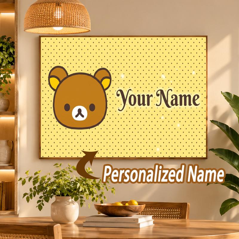 Custom Name Rilakkuma 5D Diamond Painting Personalized Full Drill Diamond Art Kit Gift