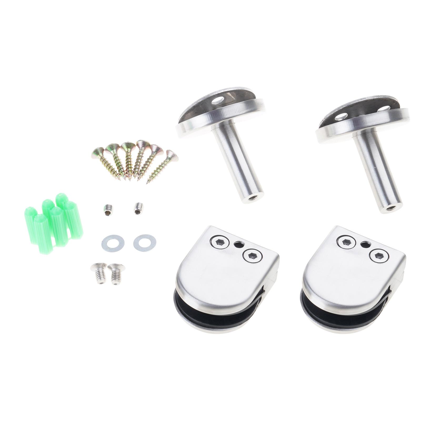 

Pack of 2 Brushed Silver Stainless Steel Glass Clamps for Panel Pool Fence Mounting Posts 8 10mm Glass Support Brackets