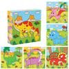 Wooden Blocks Toys Six Side Cube Jigsaw Puzzles Game Animal Fruit Traffic Cognize Early Learning Educational Toys
