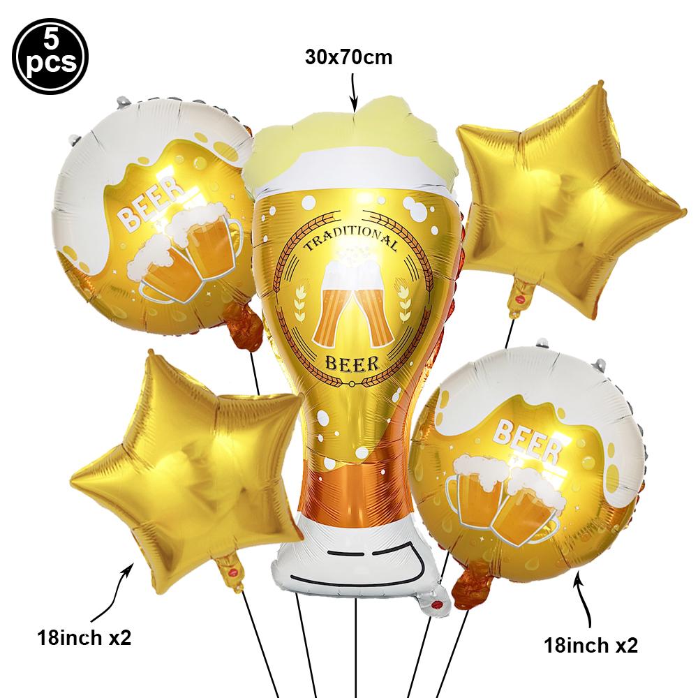 Oktoberfest Party Decorations Beer Banner Balloon 40th Cake Topper Number Balloon for German Beer Birthday Party Supplies Favors