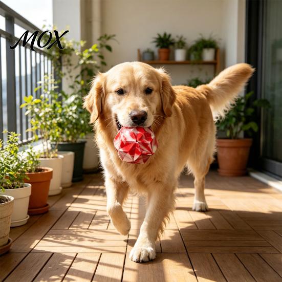 Non-Toxic Dog Balls for Boredom Geometric Ball Toy, Indestructible Chew Multi-faceted Teeth Durable Toys Destructive Chewers Cleaning Interactive