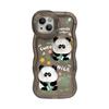 Bambusová Panda Vhodné pro iPhone15 Roztomilé Pouzdro na iPhone 14promax Duální Stojánek 13 Trojrozměrné Xr Silikonové