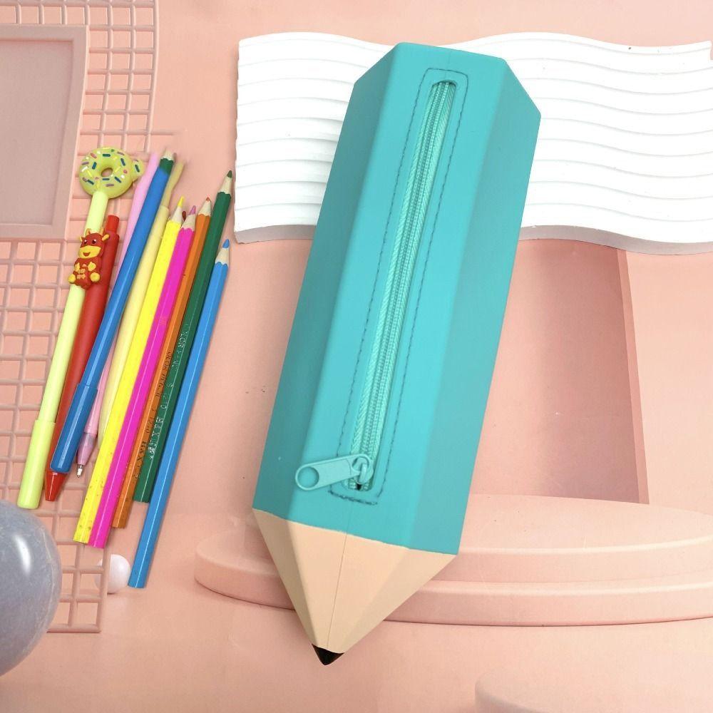 Soft Material Pencil Shape Bag Easy To Clean Soft Pencil Case  Stationery Storage