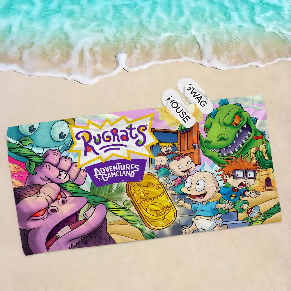 Funny Cute R-Rugrats Beach Towel Colorful Bath Towels for Girl Microfiber Quick Dry Sand Free Beach Yoga Spa Gym Pool