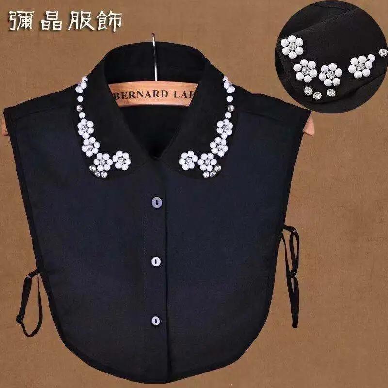 Fake Collar For Shirt Detachable Collars Solid Shirt Lapel Blouse Top Men Women Black White Girls Top Clothes QH132