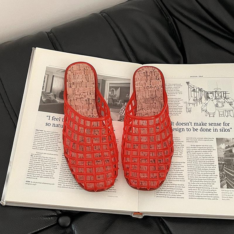 Simple Crystal Jelly Shoes Empty Beach Cool Slippers Women's 2025 Summer Classic Outer Wear Fashion Bag Head Slippers