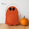 Lightweight Candy Carrier Halloween Ghost Bag for Kids, Cute Fabric Treat or Trick Decorative Holiday Tote with Handle, Spooky Snack Goodie Bags Party