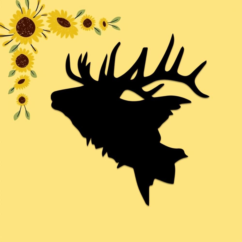 

1pc Deer Silhouette Flat Metal Wall Art Iron Decor Art Deco for Living Room Bedroom Study Office Restaurant Hallway S(12inch/30cm)