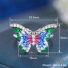 Huitan Fresh Style Women Ring Colorful Enamel Butterfly Inlaid Brilliant CZ Animal Accessories for Party Daily Trendy Jewelry