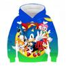 Autumn 3D Sonic the Hedgehog Printed Hoodies Fashionable Casual Sports Long Sleeved Children's Boy Hooded Sweatshirts