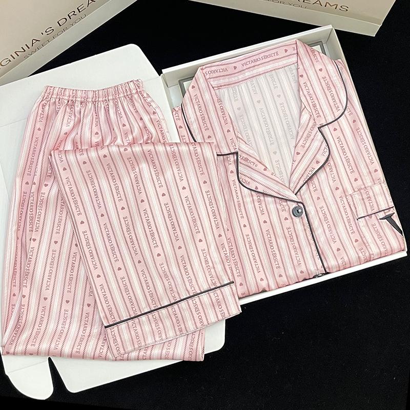 Piżama damska, satynowa piżama z długim rękawem, zestaw piżamowy, lodowy jedwab z nadrukiem kwiatowym, może być noszona na zewnątrz, piżama do noszenia w domu