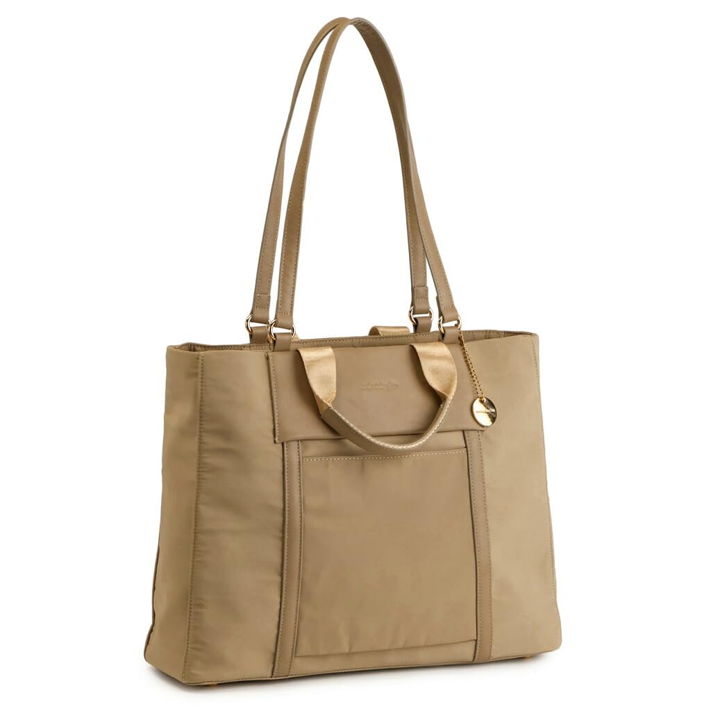Marie Claire Bis Tote Bag, Women s, Lightweight Nylon, Synthetic Leather, Business Bag, A4 Size (Beige)