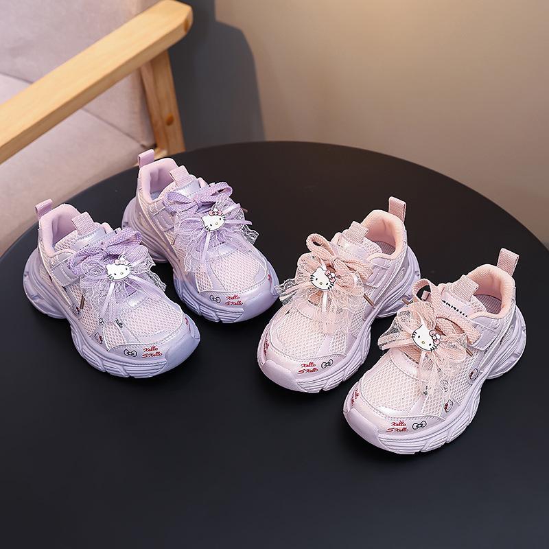 Hello Kitty Girls' Spring Sports Shoes - Versatile, Lightweight, Breathable, Cute Design for Medium & Large Children