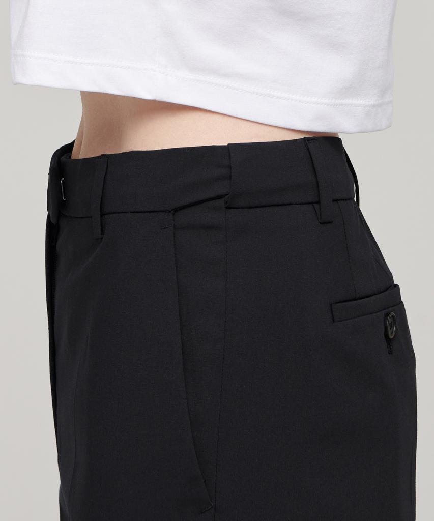 MUSINSA STANDARD WOMAN [Cooltandard] Women'S Straight Hidden Banding Slacks [Black]